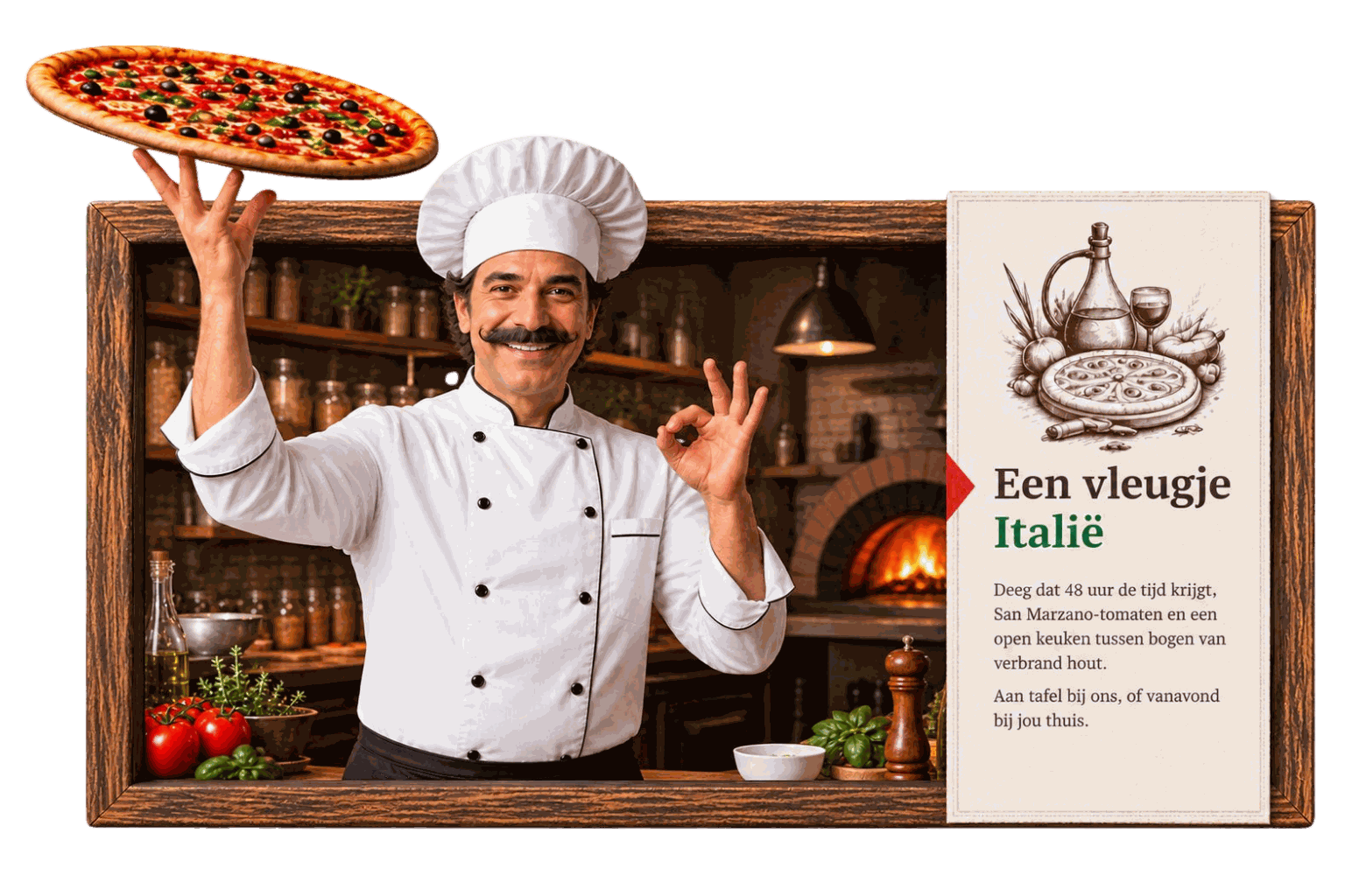 Een vleugje Italië — signature pizza van Resto Pronto